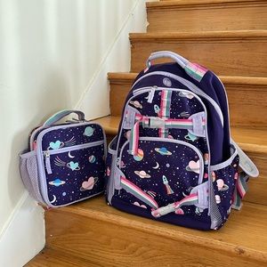 Mackenzie Rainbow Galaxy Heart backpack Lunch Bag Set